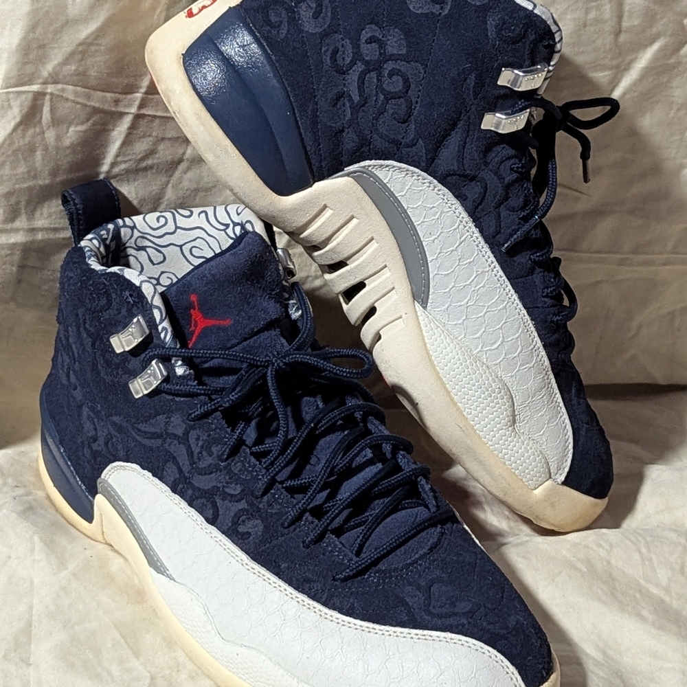 Jordan Men’s Navy, White, and Red High-Top Sneakers